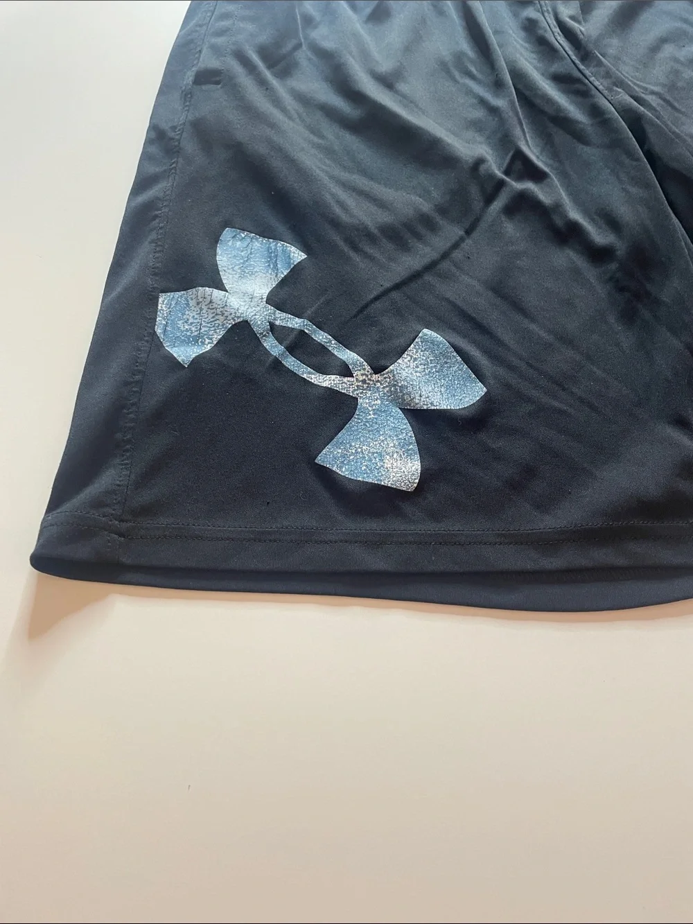 Under Armour Black Boys' Athletic Shorts with Light Blue Logo